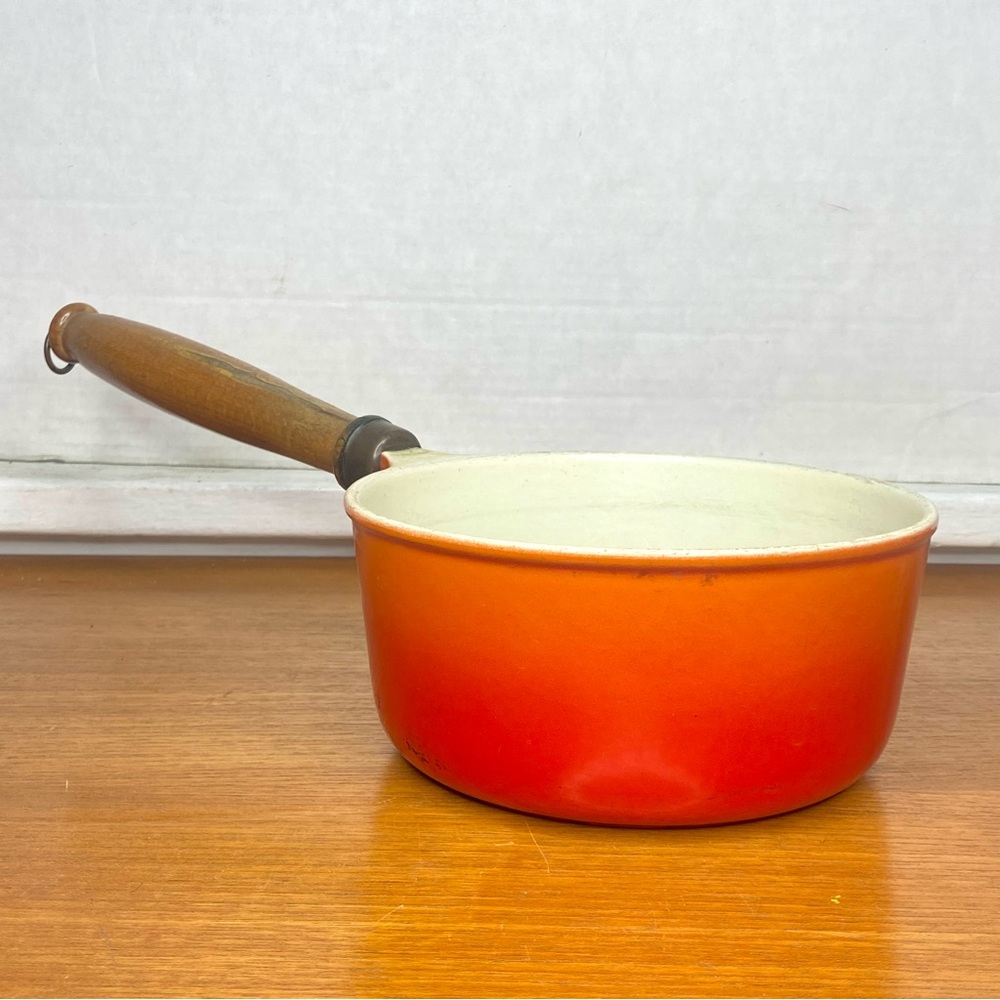 Vintage Desoware Enameled Cast Iron Pot 1 1/2Qt